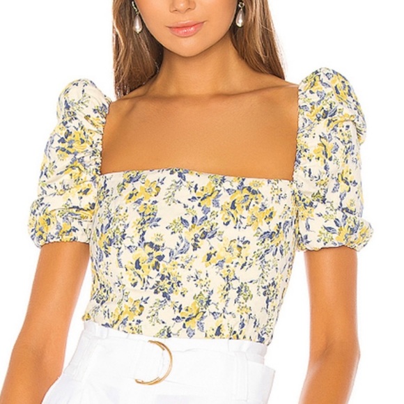 Lovers + Friends Tops - Lovers + Friends Revolve Jacquard Floral Top